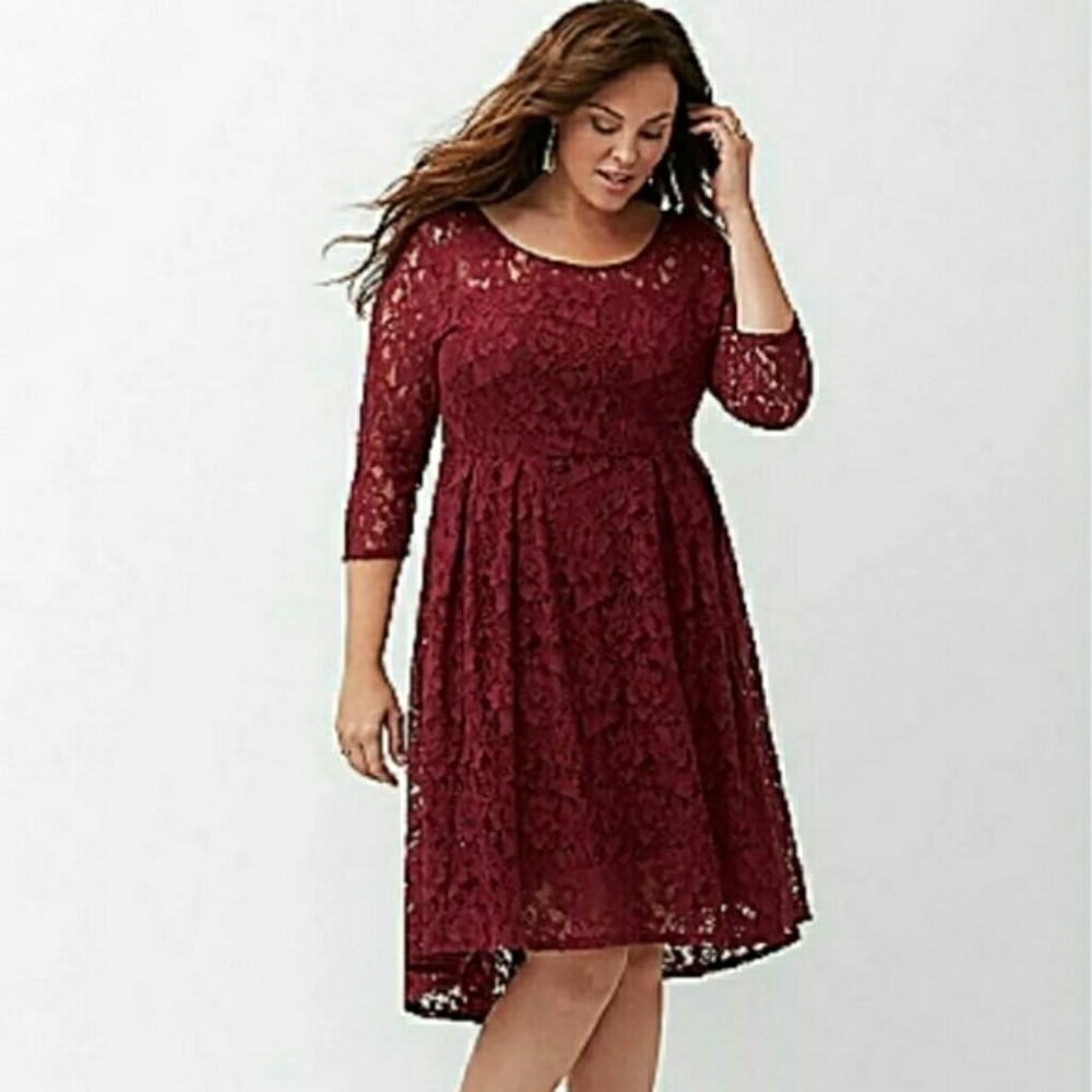 Size 24 Burgundy Red Lane Bryant Dress